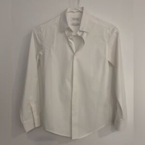 Calvin Klein Big Boys Slim Fit Solid Stretch Poplin Dress Shirt